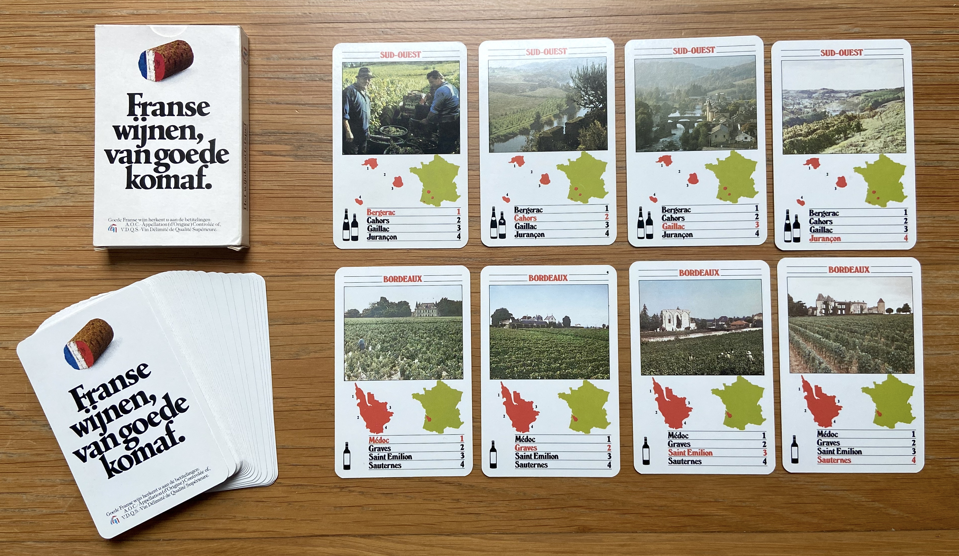 Het Wijnkwartetspel: Franse Wijnen, van goede komaf