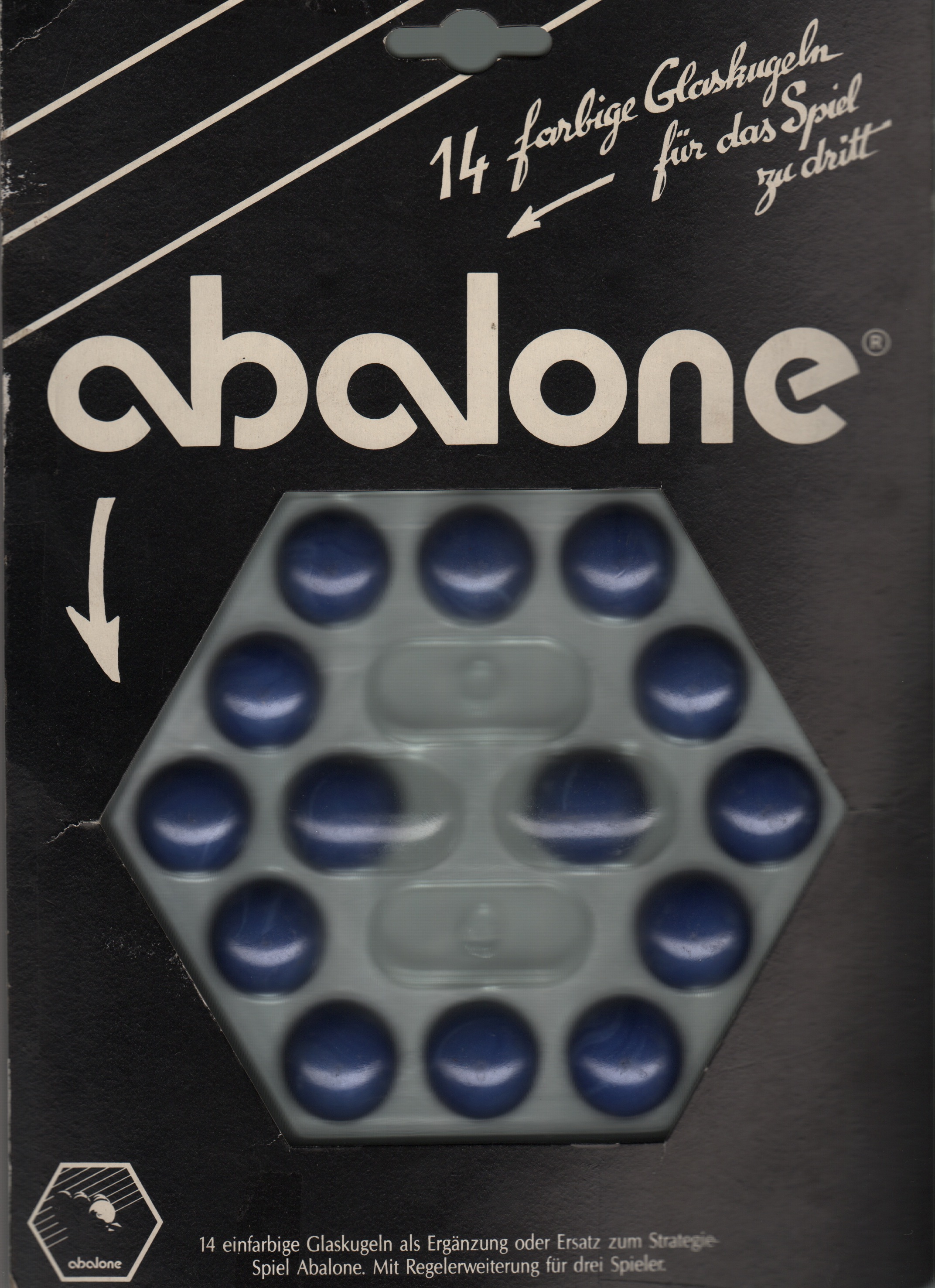 Abalone (14 blauwe knikkers voor 3 spelers)