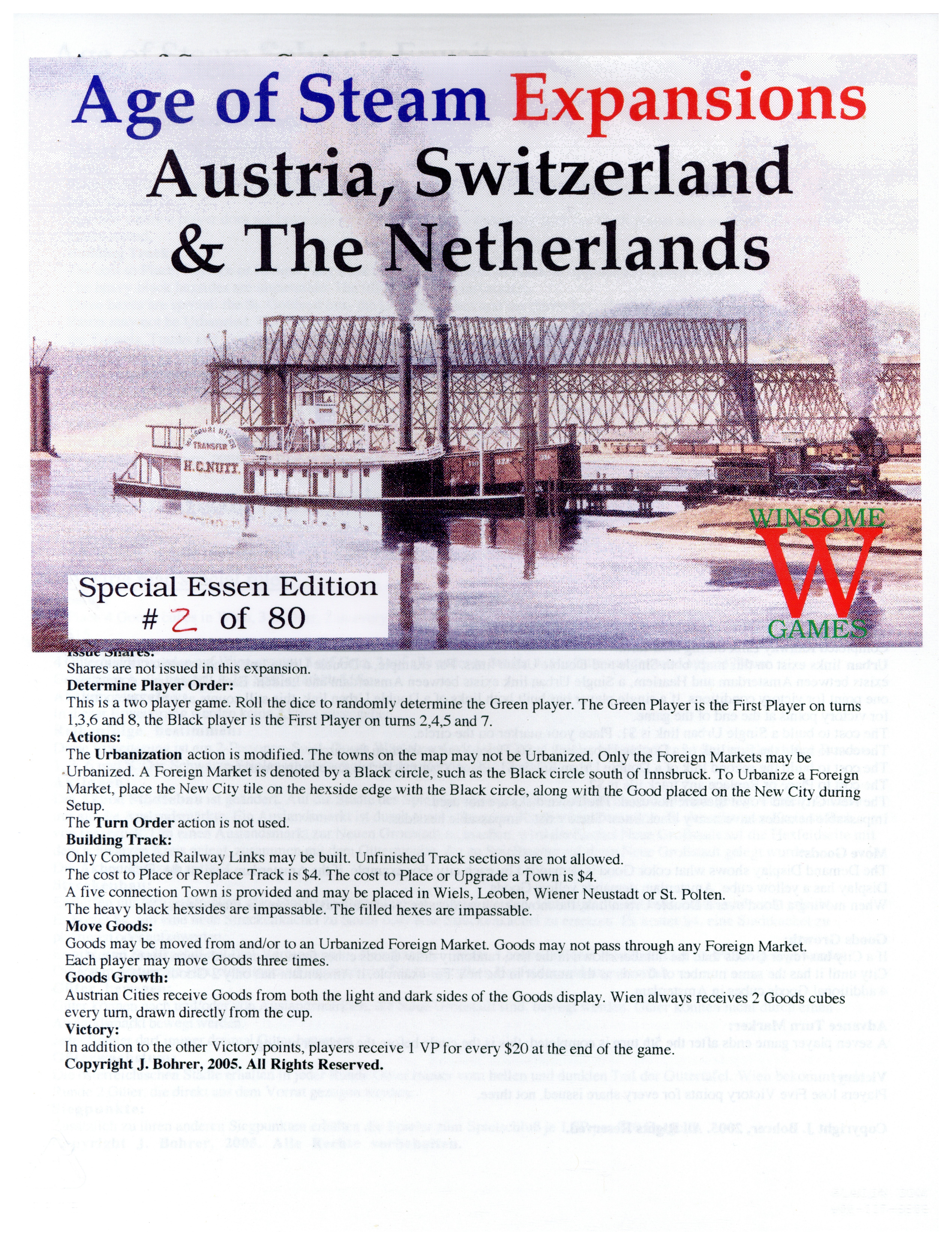 Age of Steam Expansions: Austria, Switzerland & The Netherlands