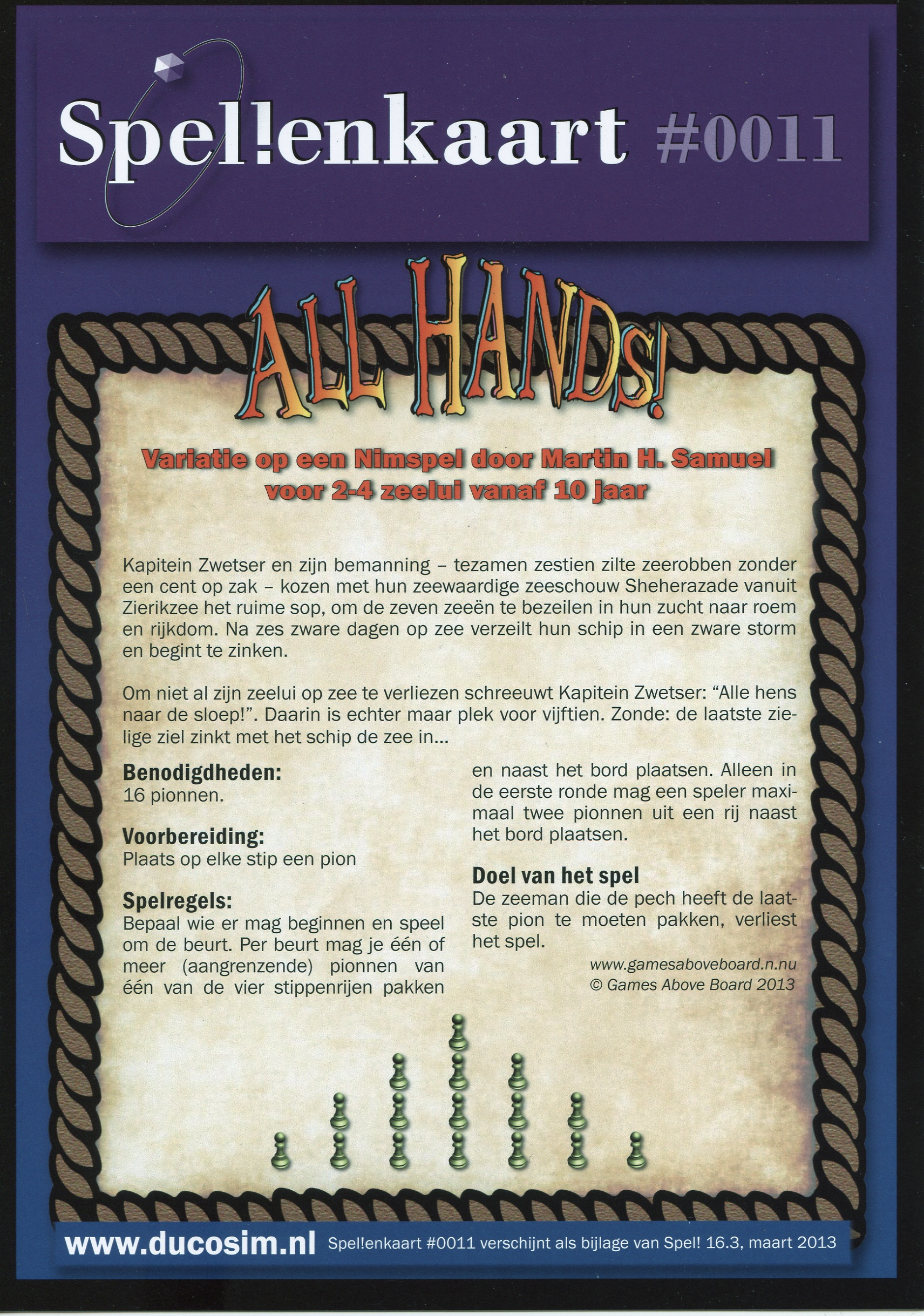 Spellenkaart #0011: All Hands!