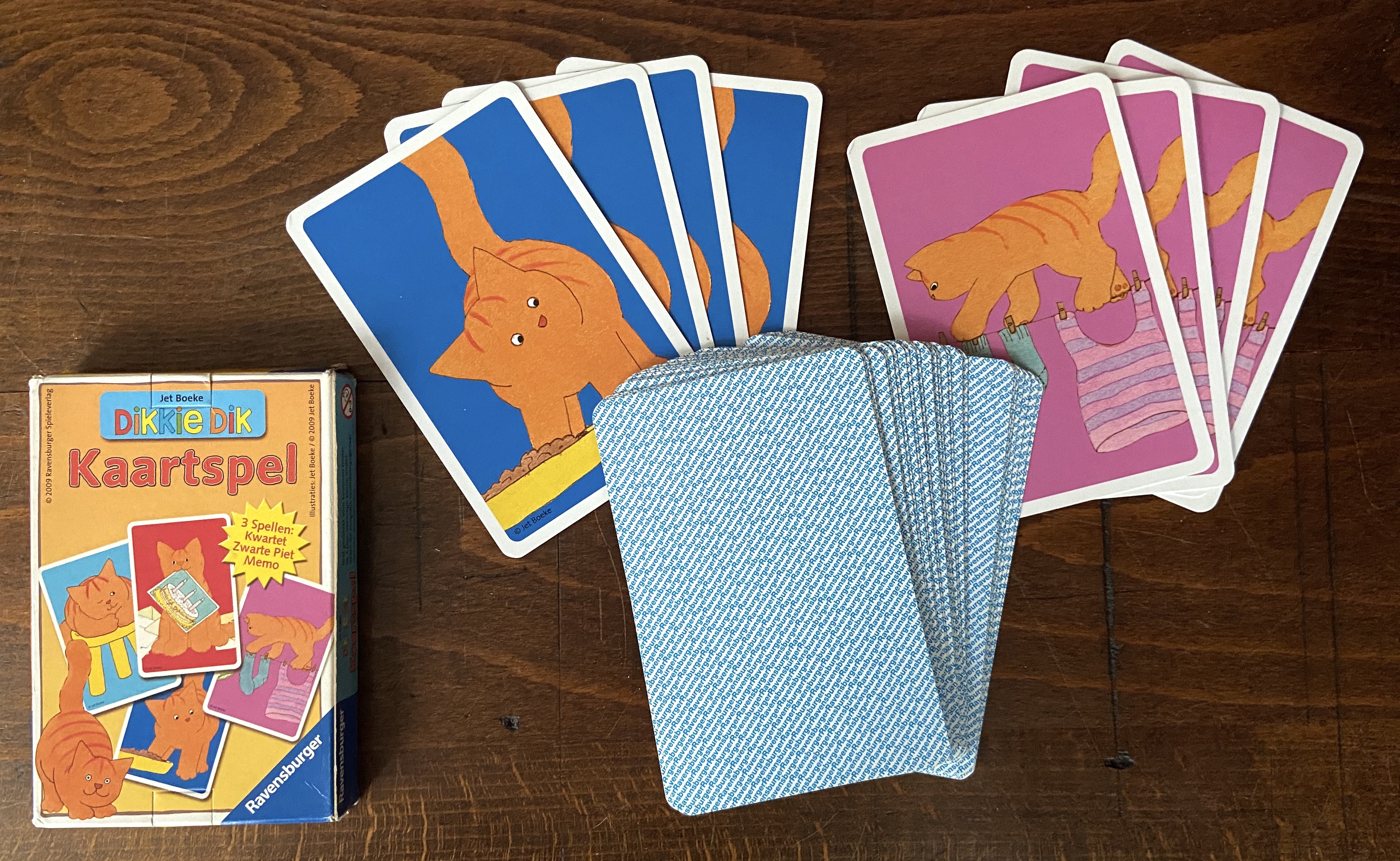 Dikkie Dik: Kaartspel (3 Spellen: Kwartet, Zwarte Piet en Memo)