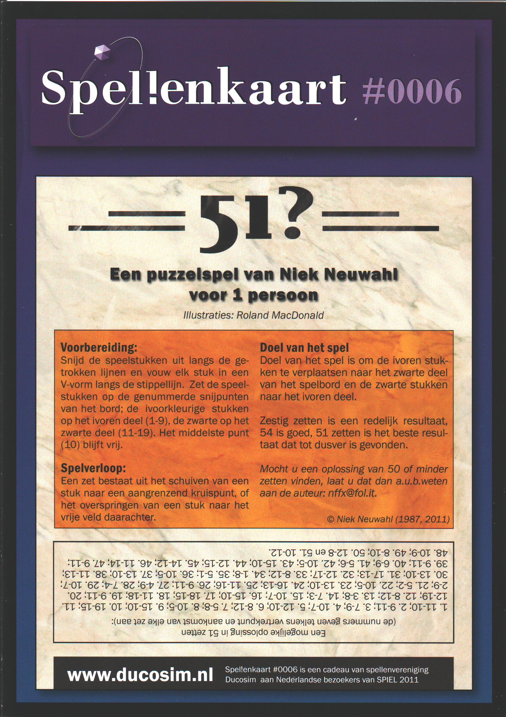 Spellenkaart #0006: 51?