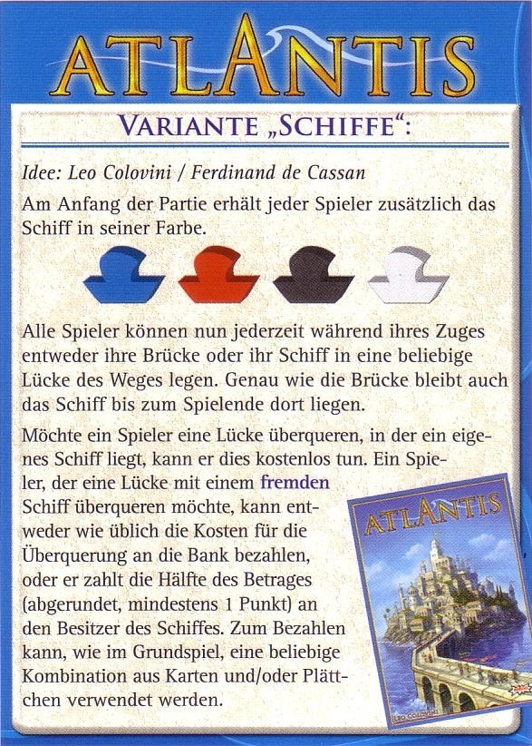 Atlantis: Variante Schiffe