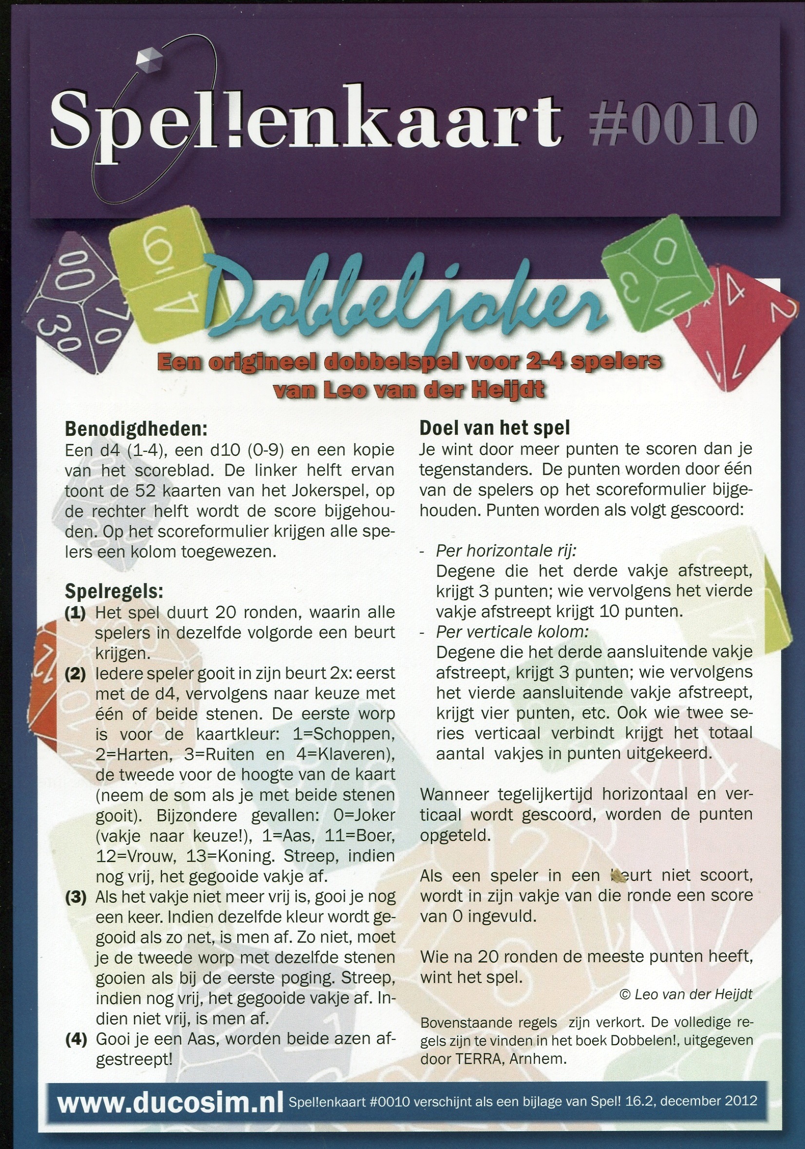 Spellenkaart #0010: Dobbeljoker