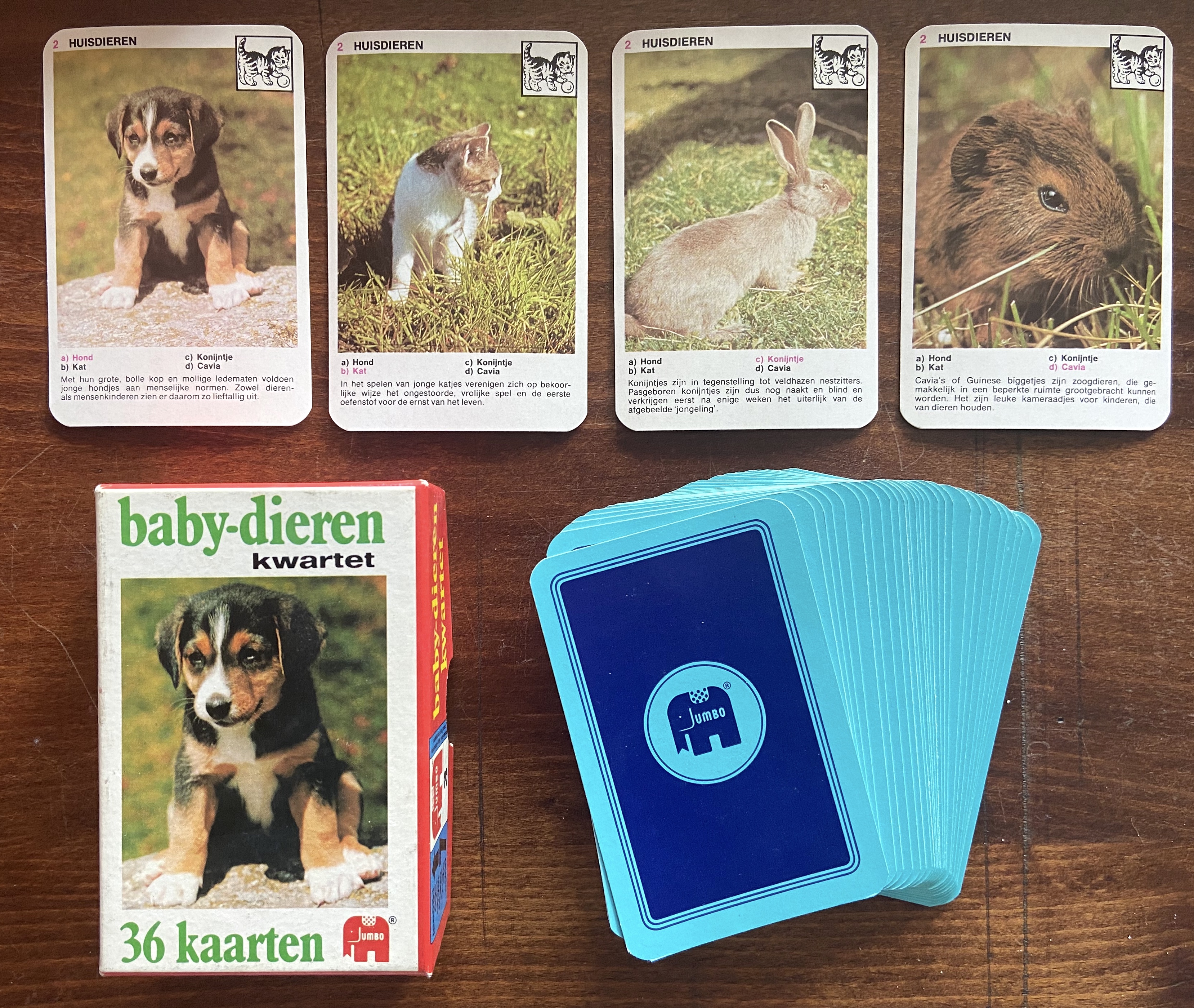 Baby-Dieren Kwartet (met 36 kaarten)