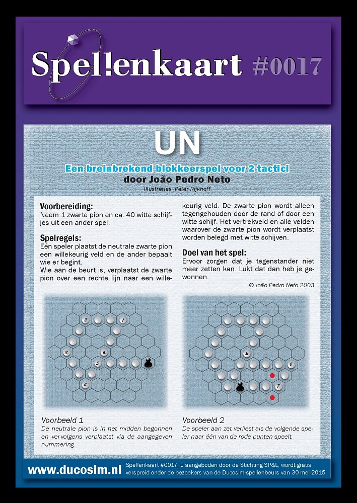 Spellenkaart #0017: Un (Een Breinbrekend Blokkerspel voor 2 Tactici)