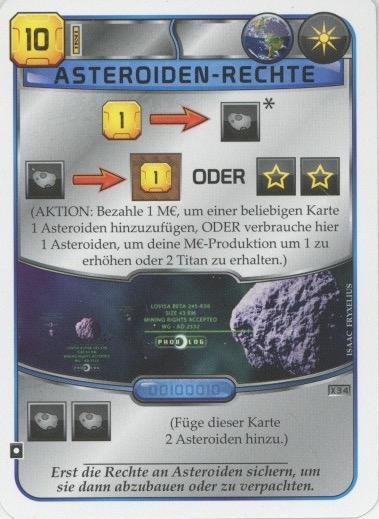 Terraforming Mars: Asteroiden-Rechte Promo Card