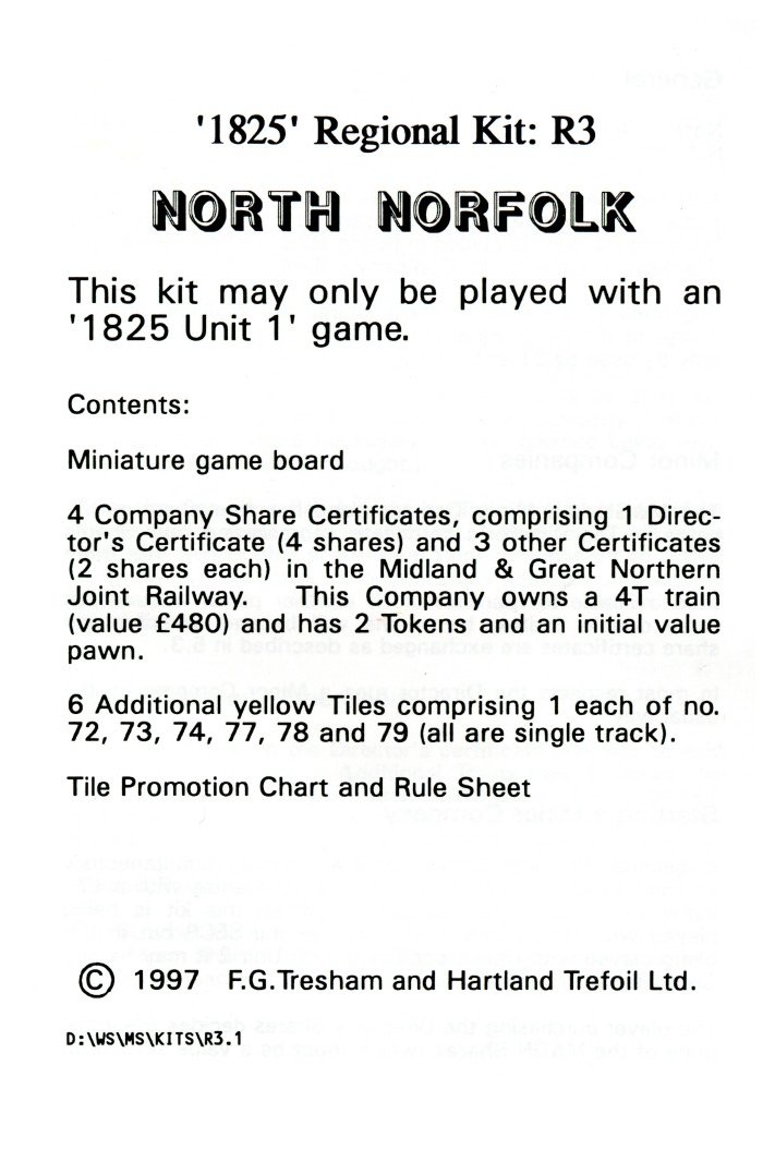 1825: regional kit - R3 North Norfolk