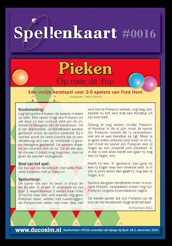Spellenkaart #0016: Pieken (Op naar de Top)