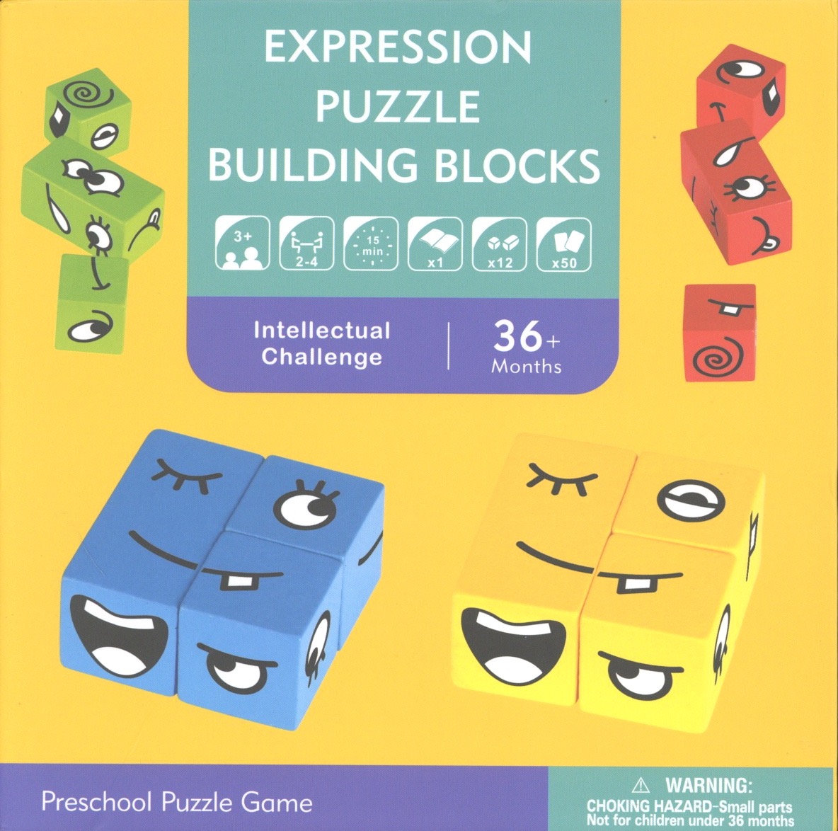 Expression Puzzle Building Blocks