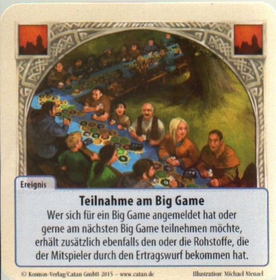 Die Fürsten von Catan: Teilnahme am Big Game (promokaart)