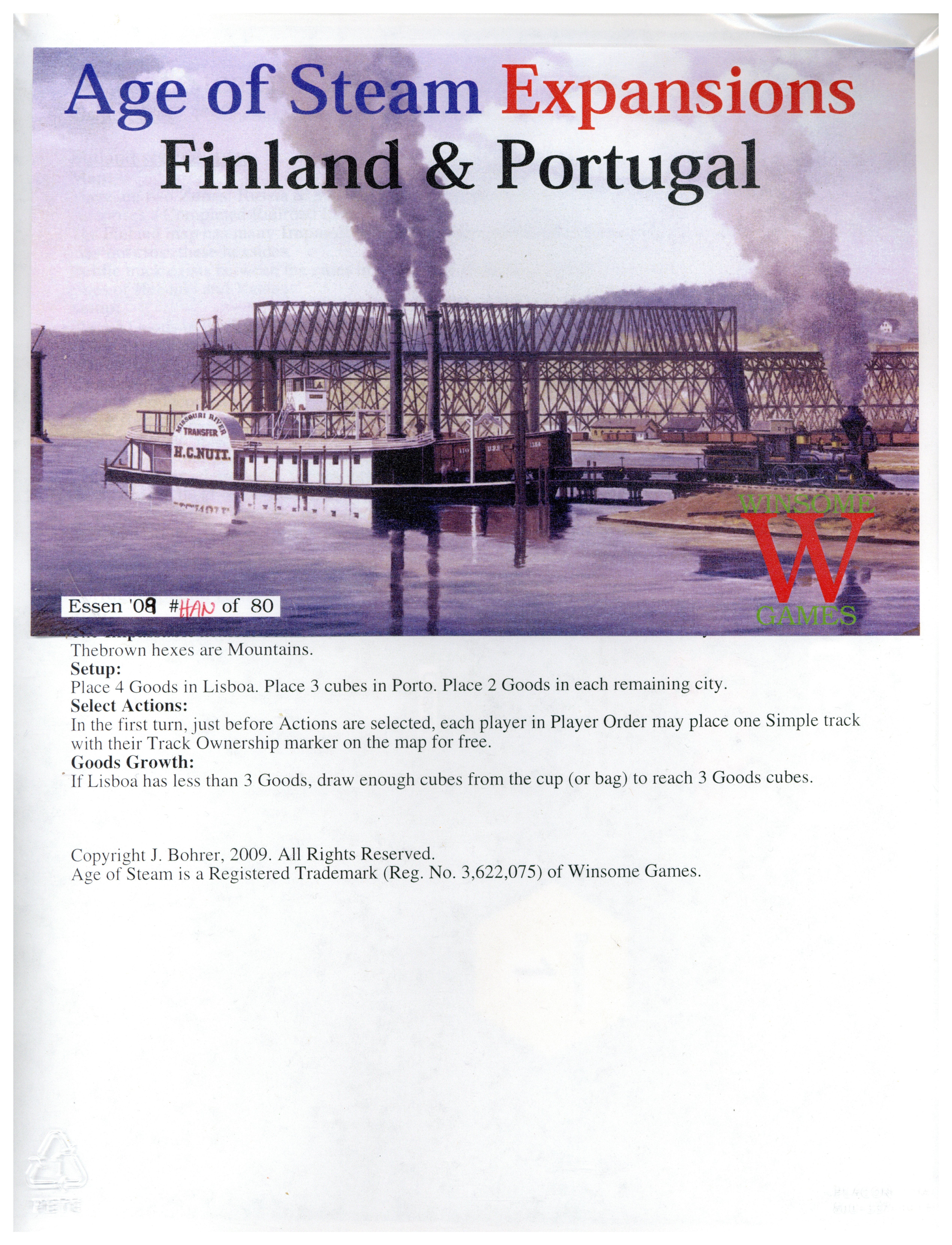 Age of Steam Expansions: Finland & Portugal