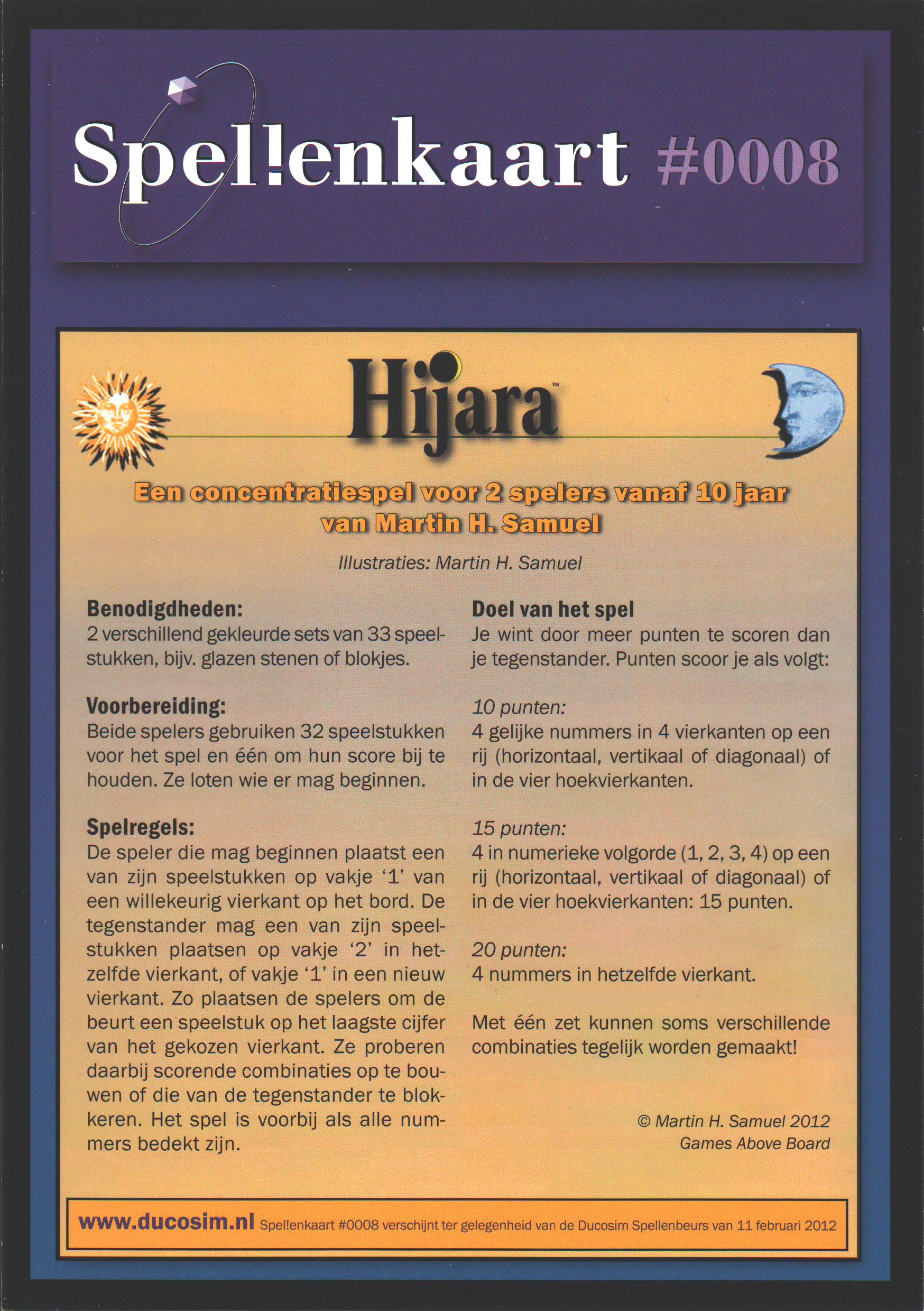 Spellenkaart #0008: Hijara