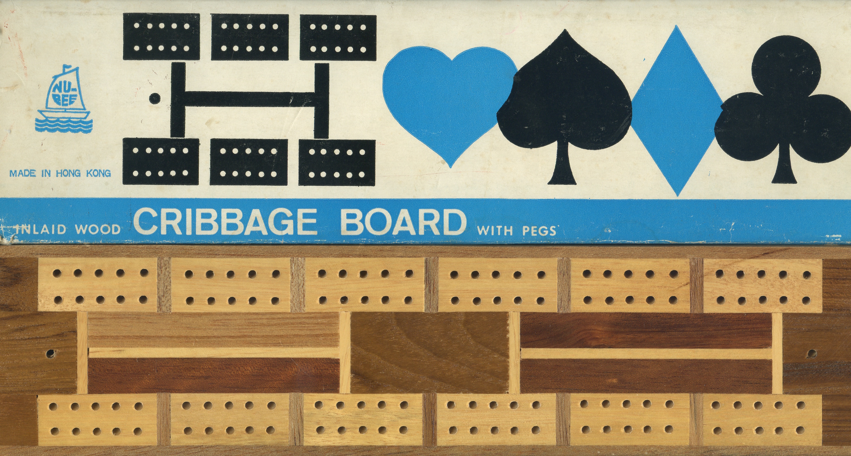 Cribbage Board with pegs