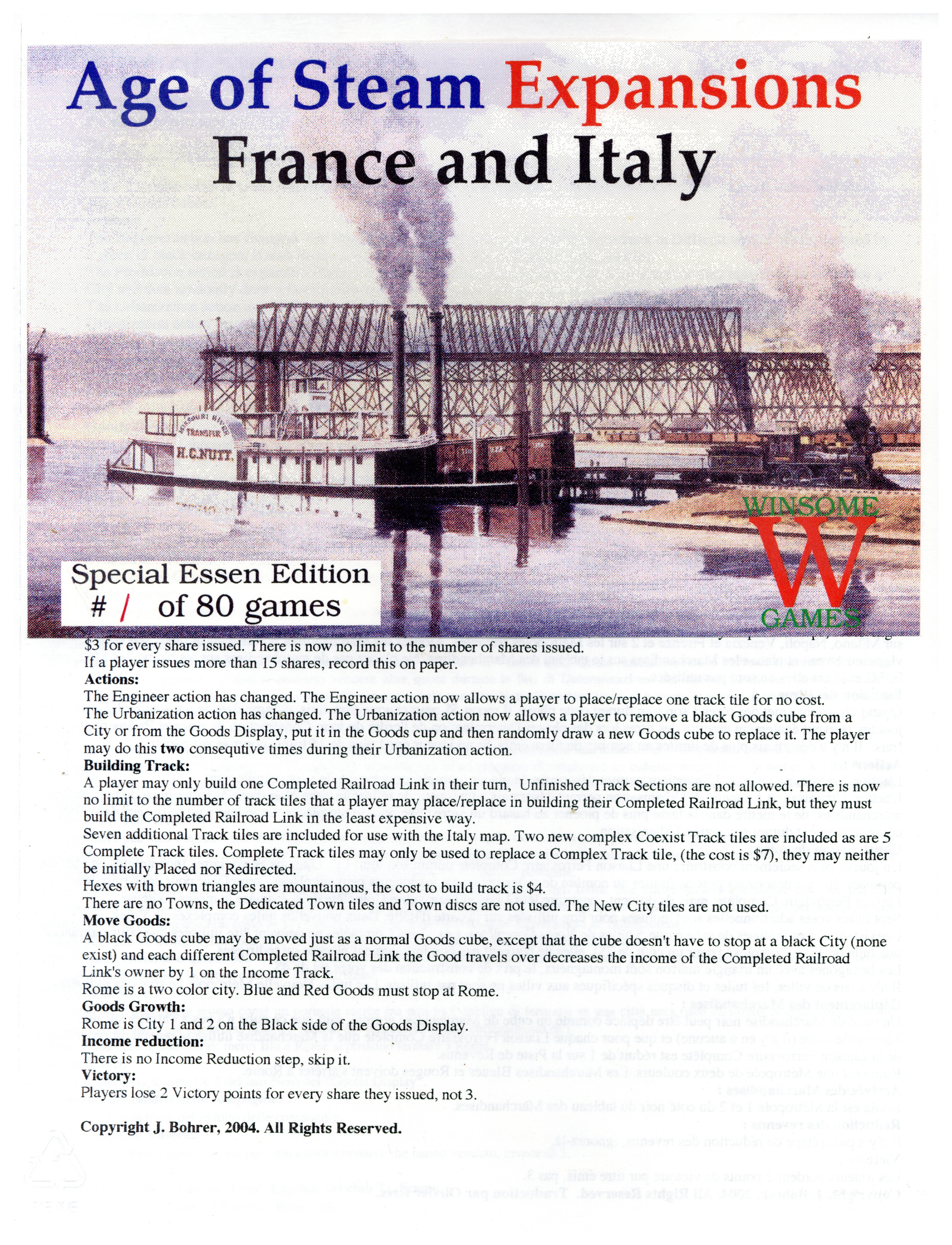 Age of Steam Expansions: France and Italy