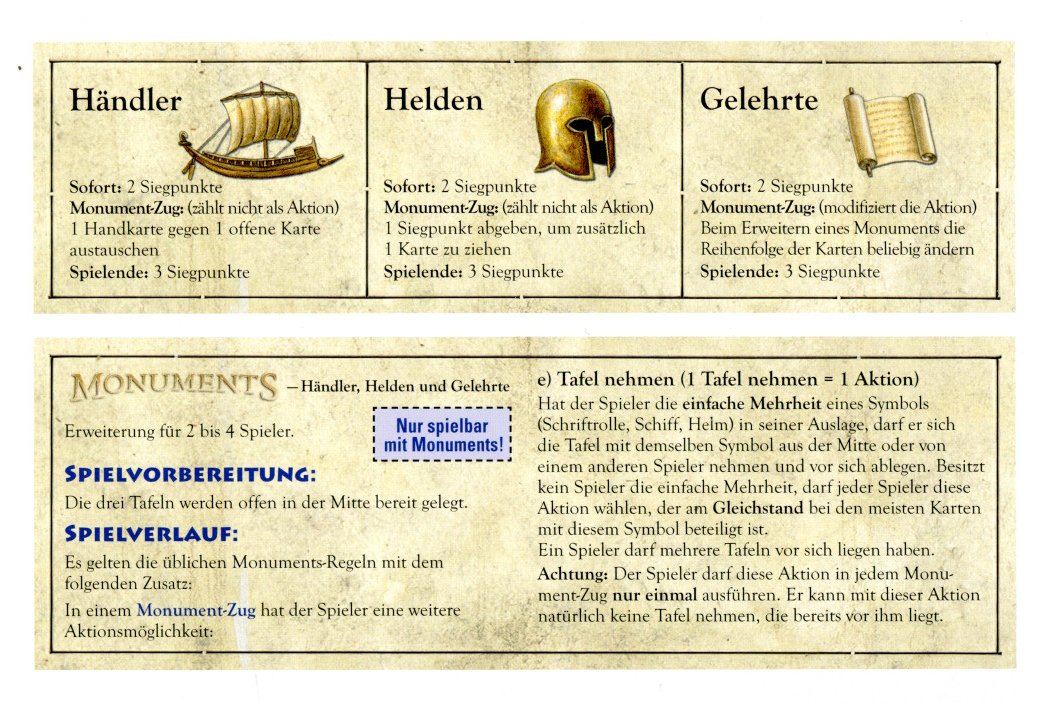 Monuments: Händler, Helden, Gelehrte