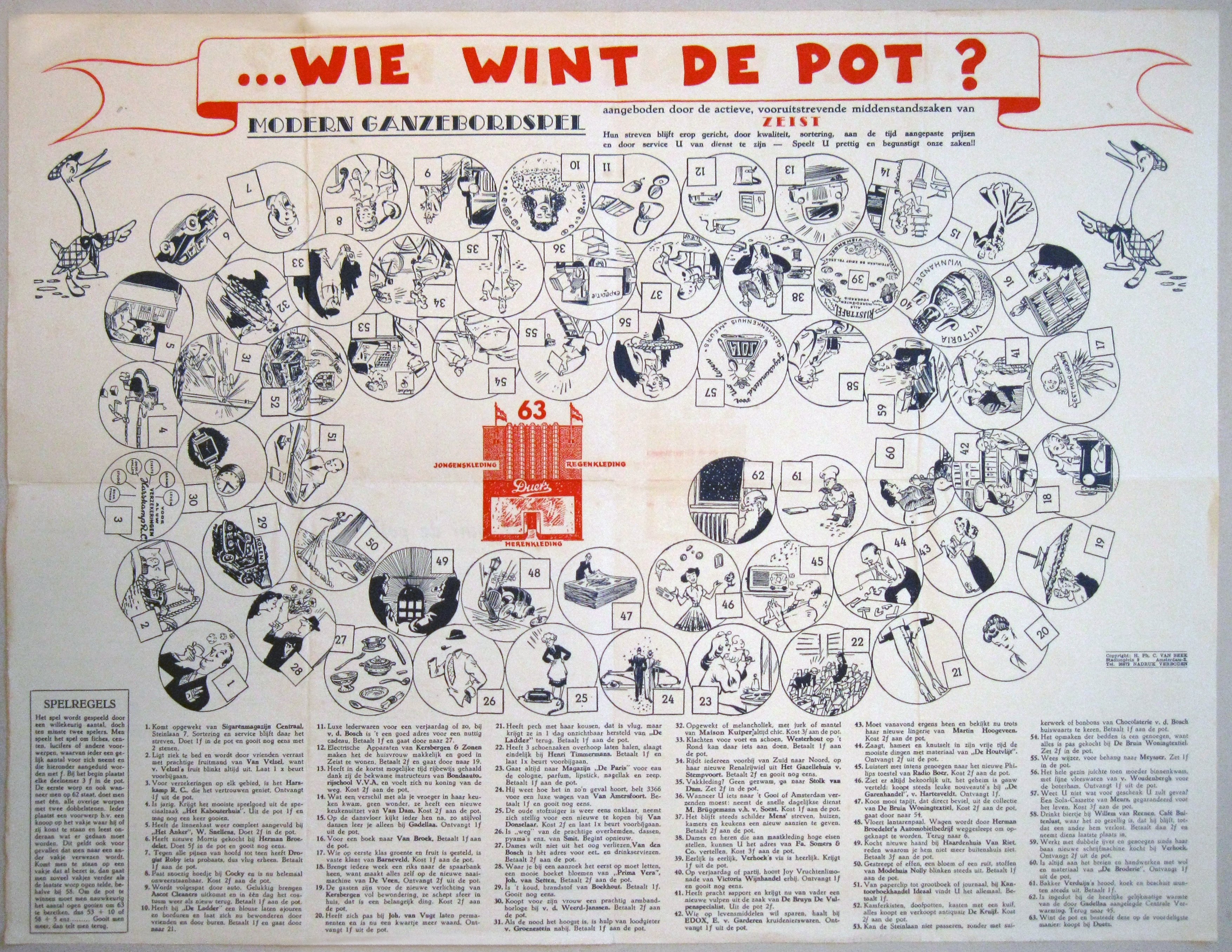 Wie wint de Pot? Modern Ganzebordspel (Utrecht)