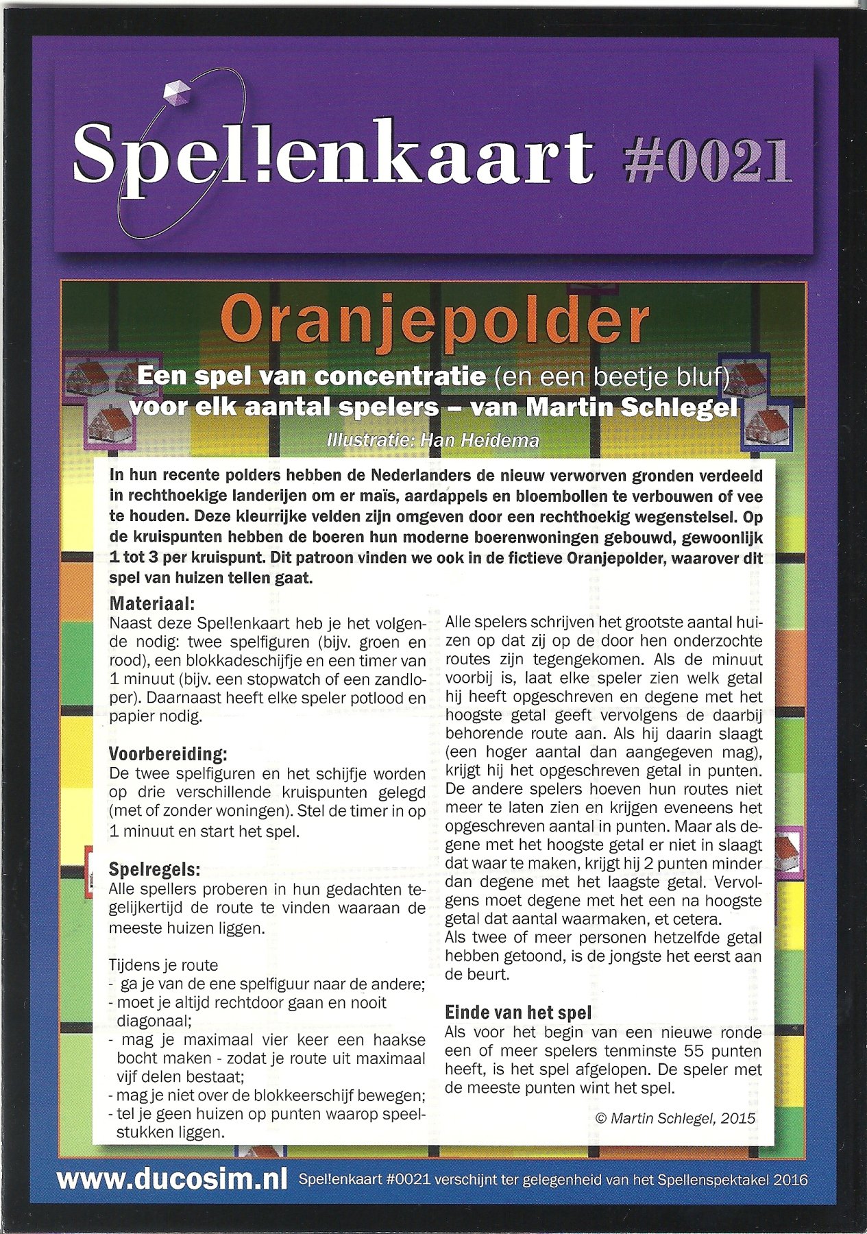 Spellenkaart #0021: Oranjepolder