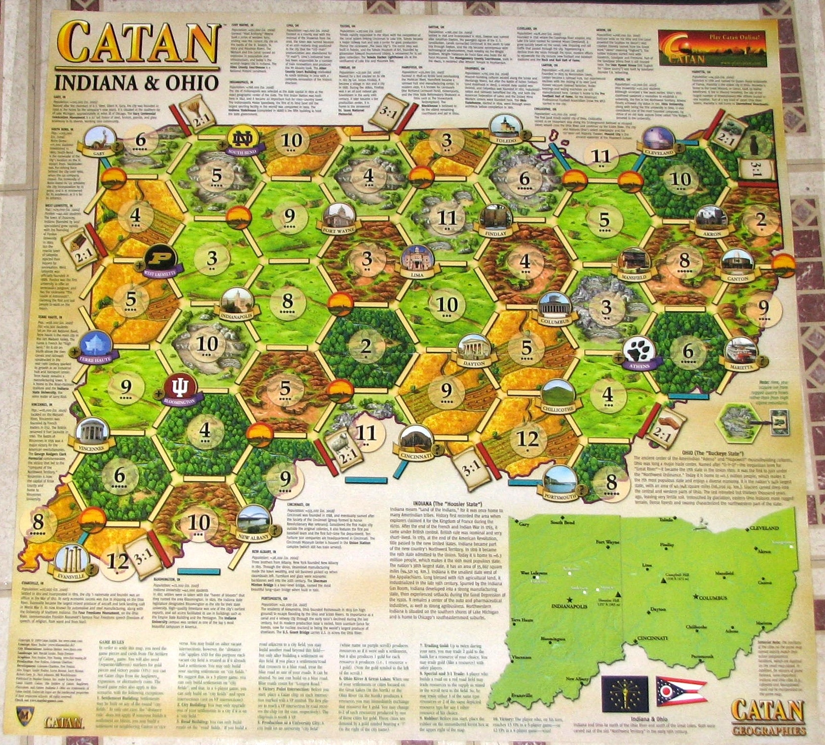 Catan Geographies: Indiana & Ohio