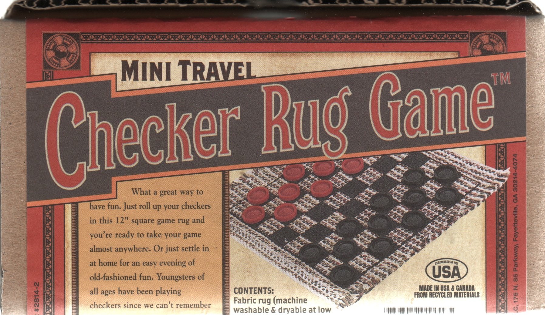 Checker Rug Game (mini travel)