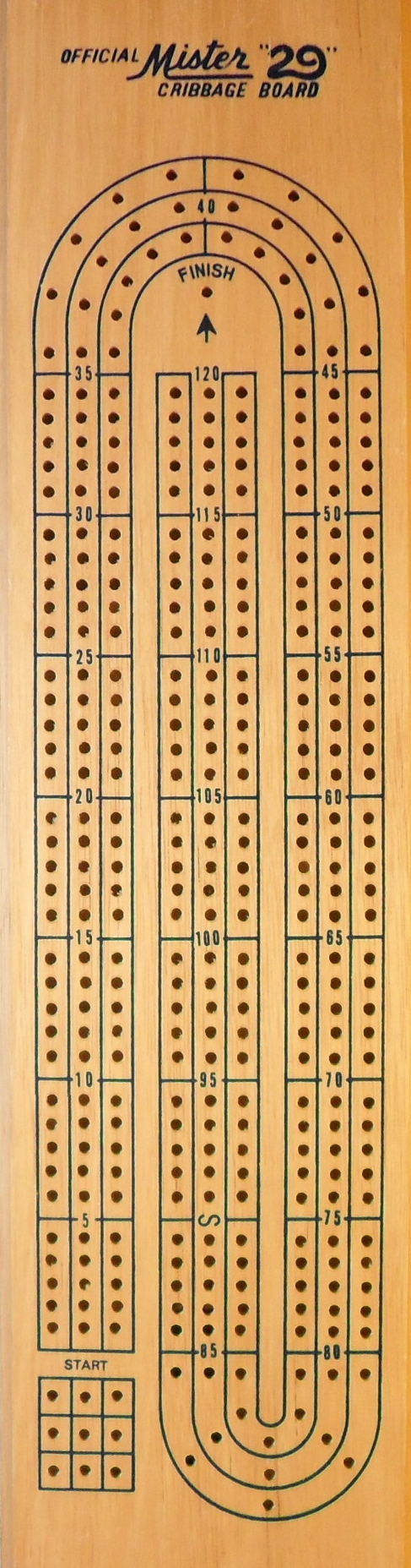 Official Mister "29" Cribbage Board