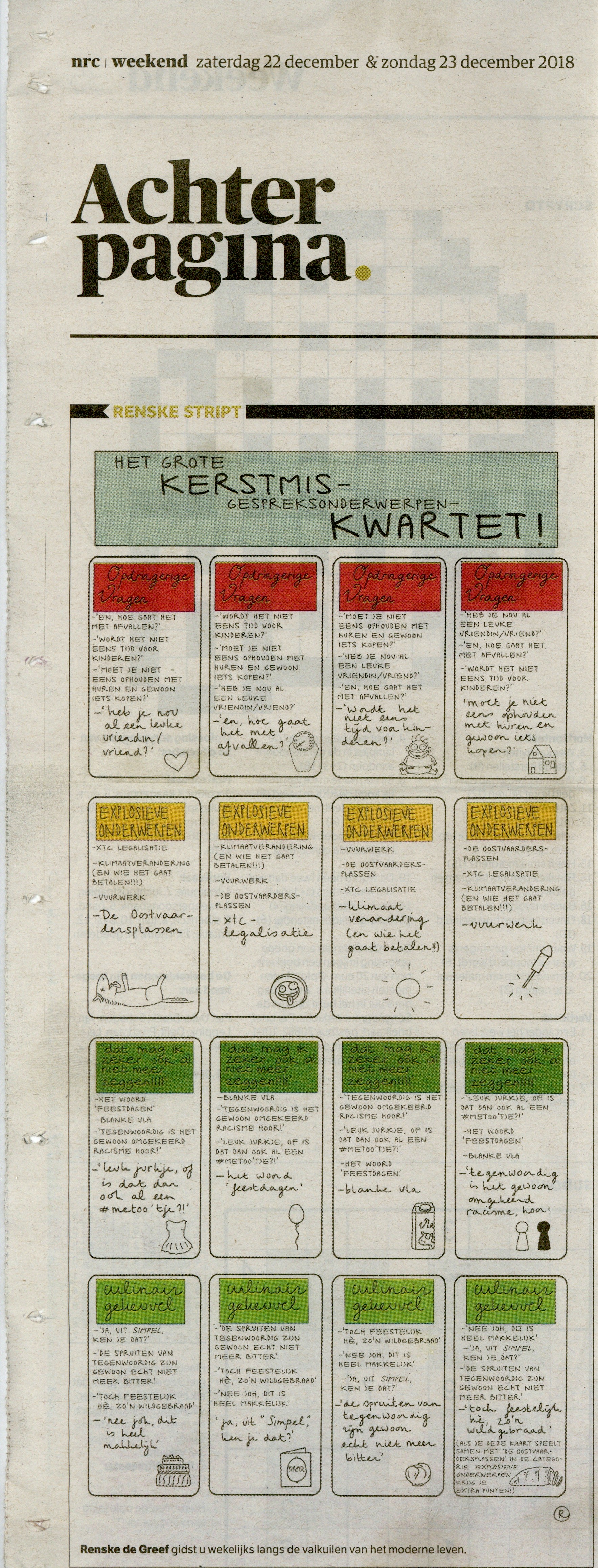 Het Grote Kerstmis-Gespreksonderwerpen-Kwartet!